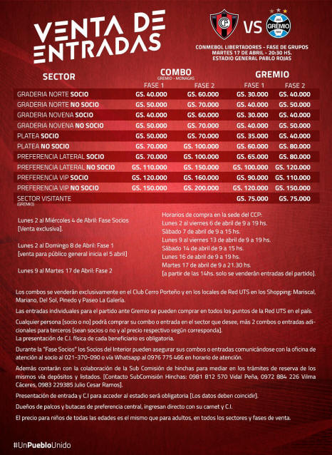 entradas Libertadores combo